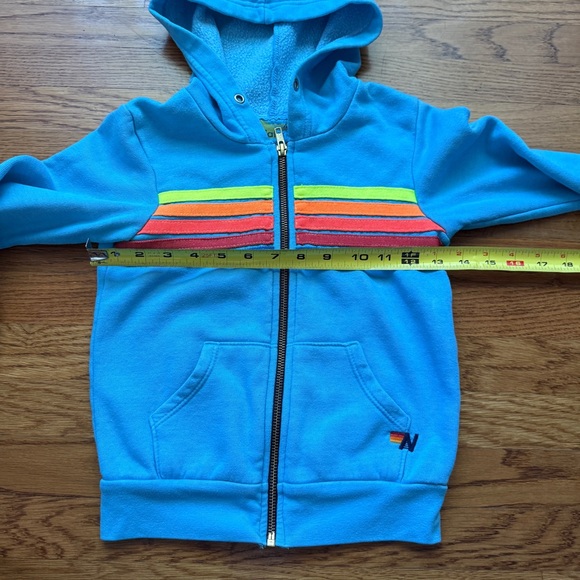 Kids Aviator Nation 5 stripe zip hoodie 4 - Picture 2 of 5